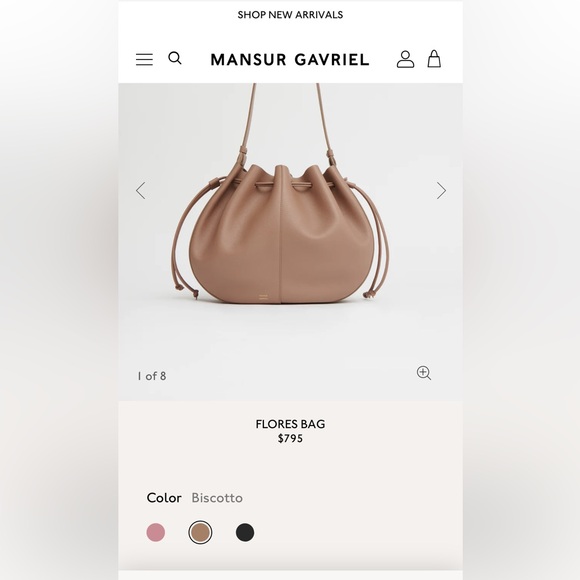 Mansur Gavriel Flores Bag | Biscotto *New without tags attached - Picture 12 of 16